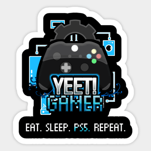 Yeet Gamer - Video Games Trendy Graphic Saying - Eat Sleep PS5 Repeat Sticker